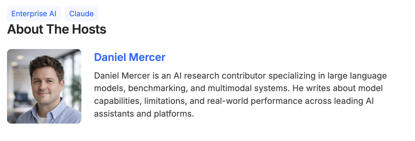 Example of an author block under an article