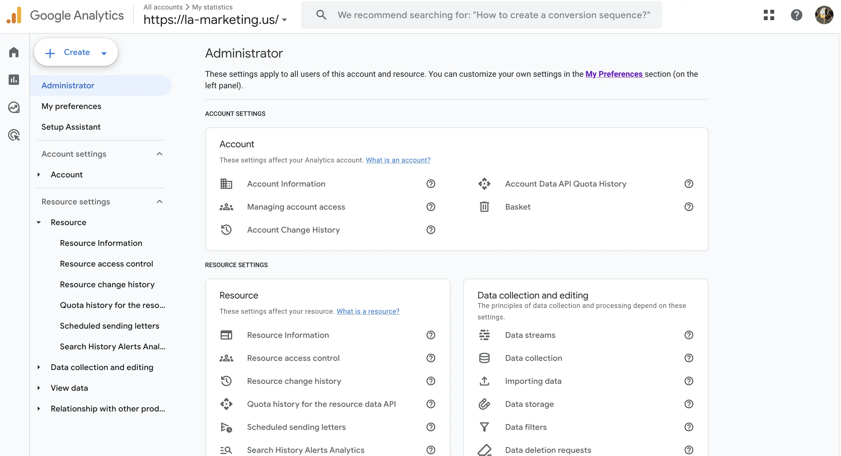 Приклад звіту в Google Analytics 4 з налаштованими подіями та конверсіями