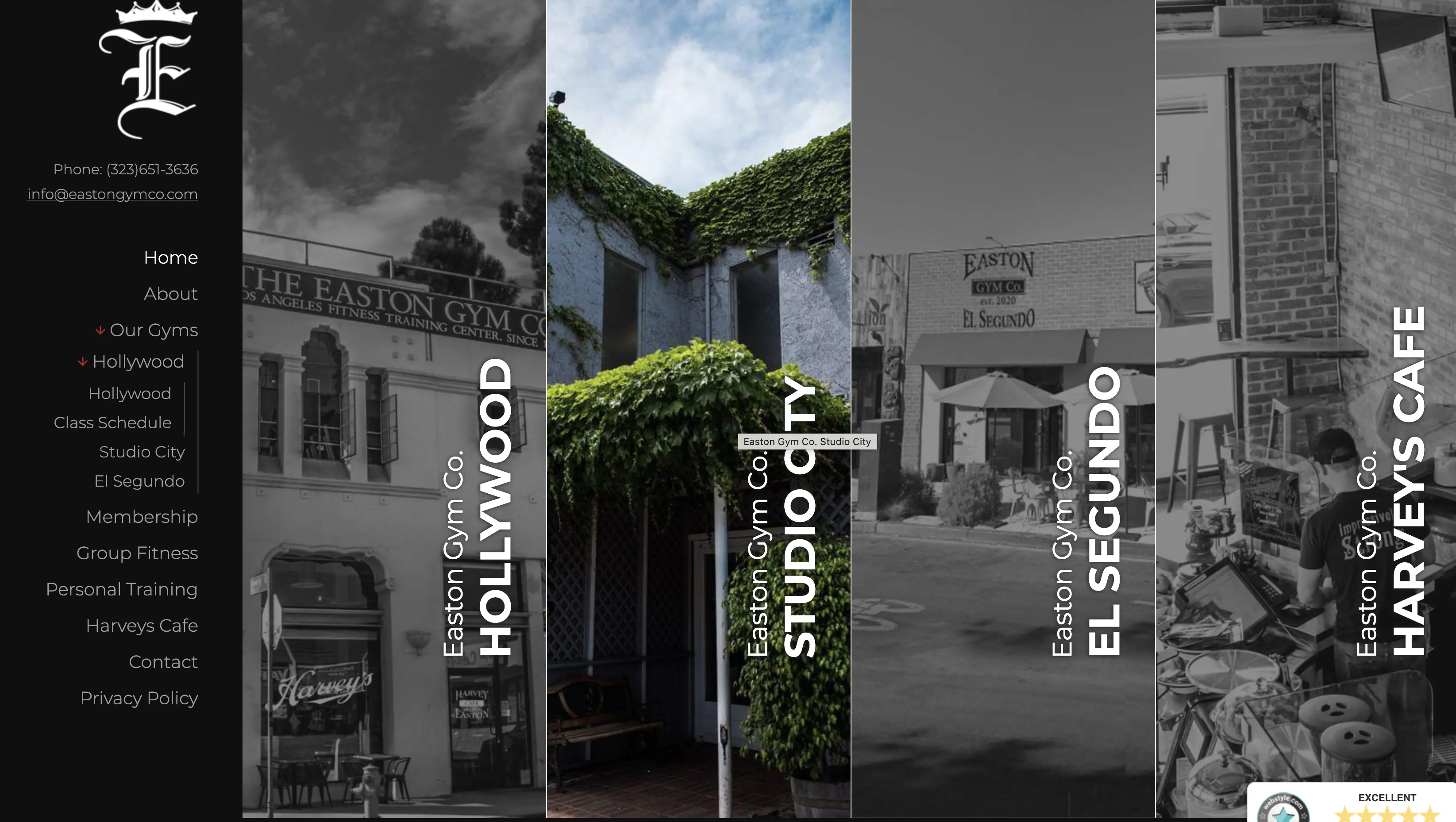 Website development for Easton Gym Co