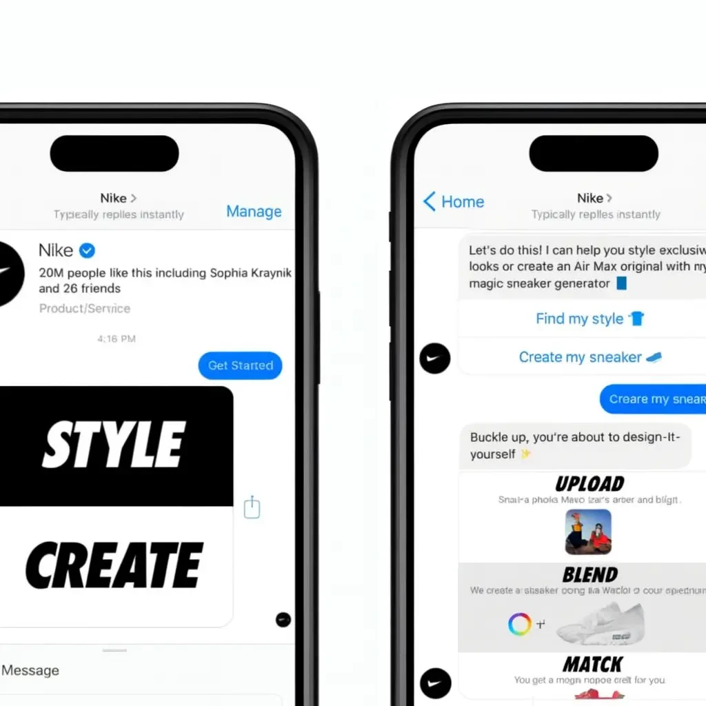 For example: a bot in the Nike mobile app can identify a shoe model from a photo, suggest similar products or color options. 
