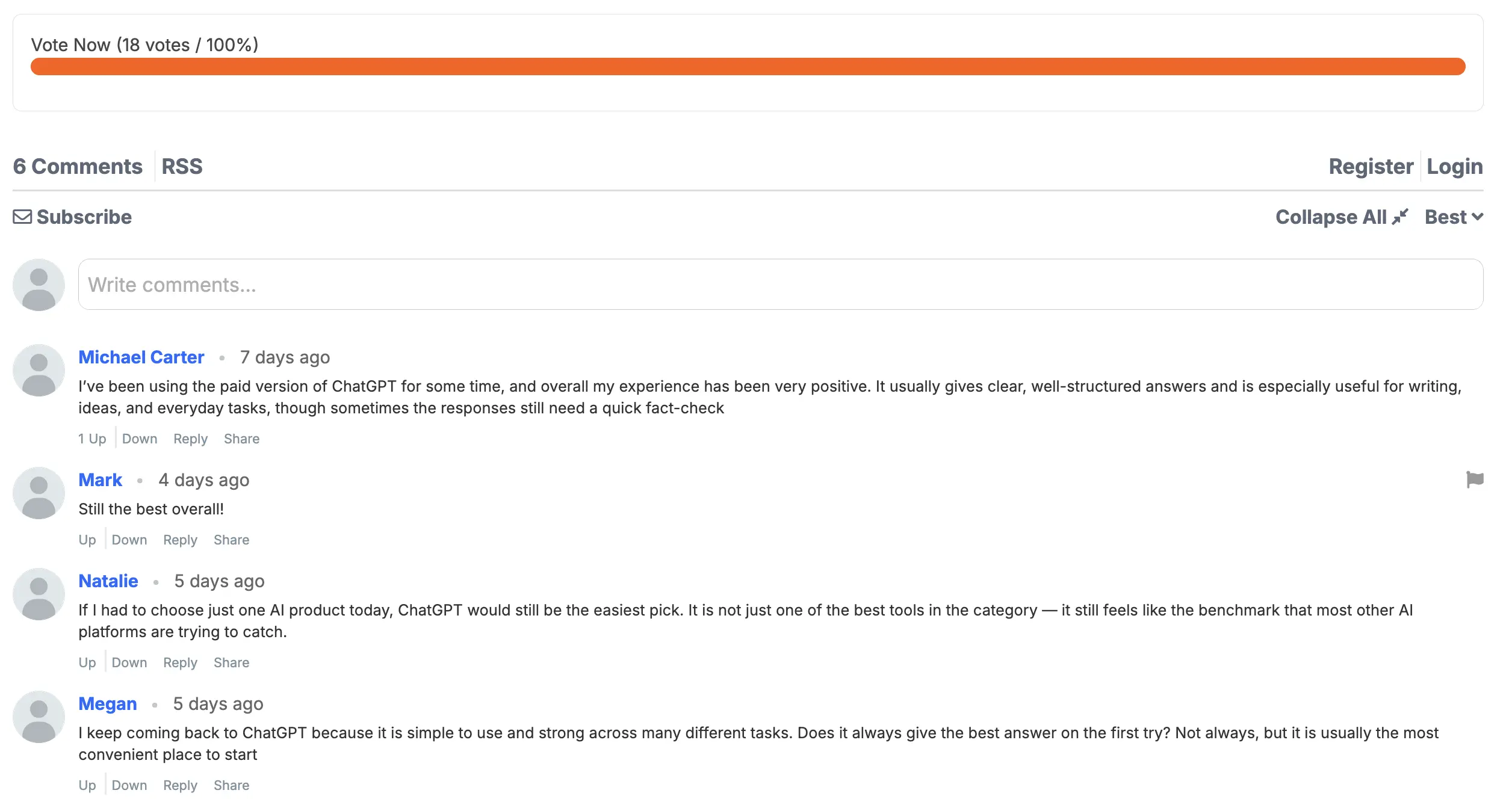 We implemented a modern comments module on the website